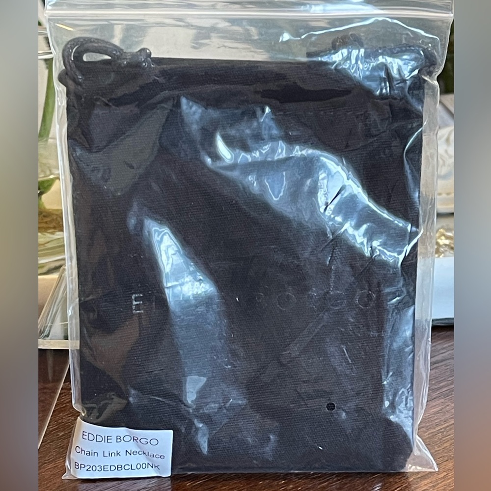 EDDIE BORGO Necklace 18" Supra Chain Link  Gold Tone Collar Choker Statement - Picture 9 of 10